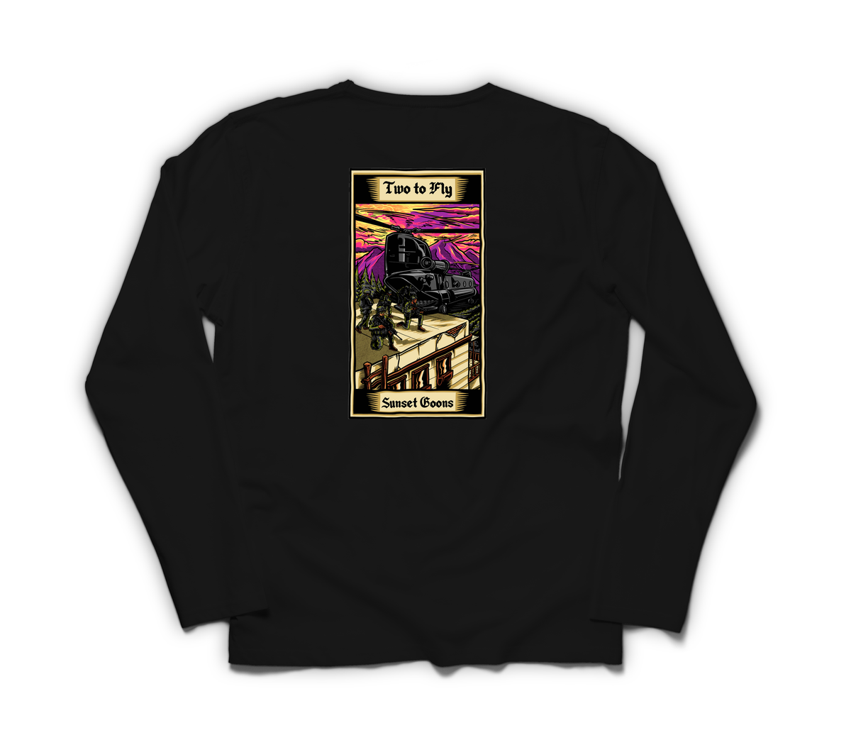 Two Goons Tarot Card Long Sleeve — Black, back