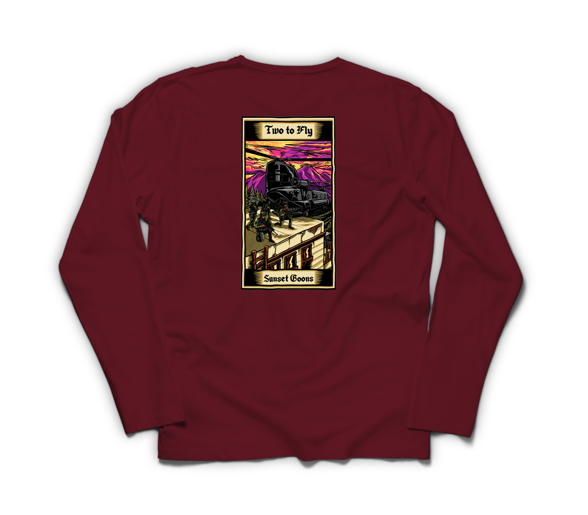 Two Goons Tarot Card Long Sleeve — Maroon, back