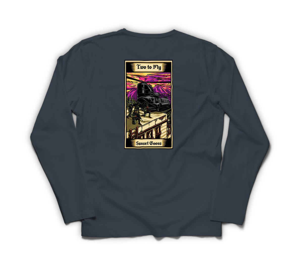 Two Goons Tarot Card Long Sleeve — Navy, back