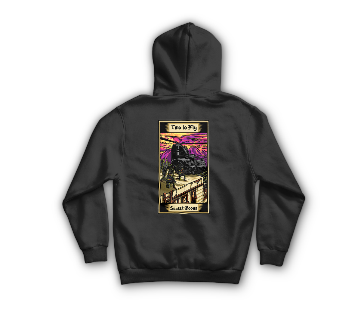 Two Goons Tarot Card Hoodie — Black, back