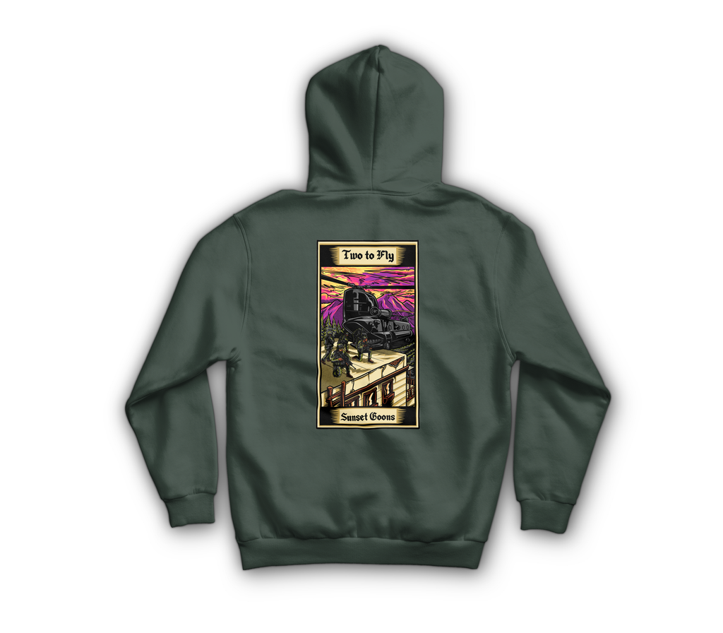 Two Goons Tarot Card Hoodie — Forrest Green, back