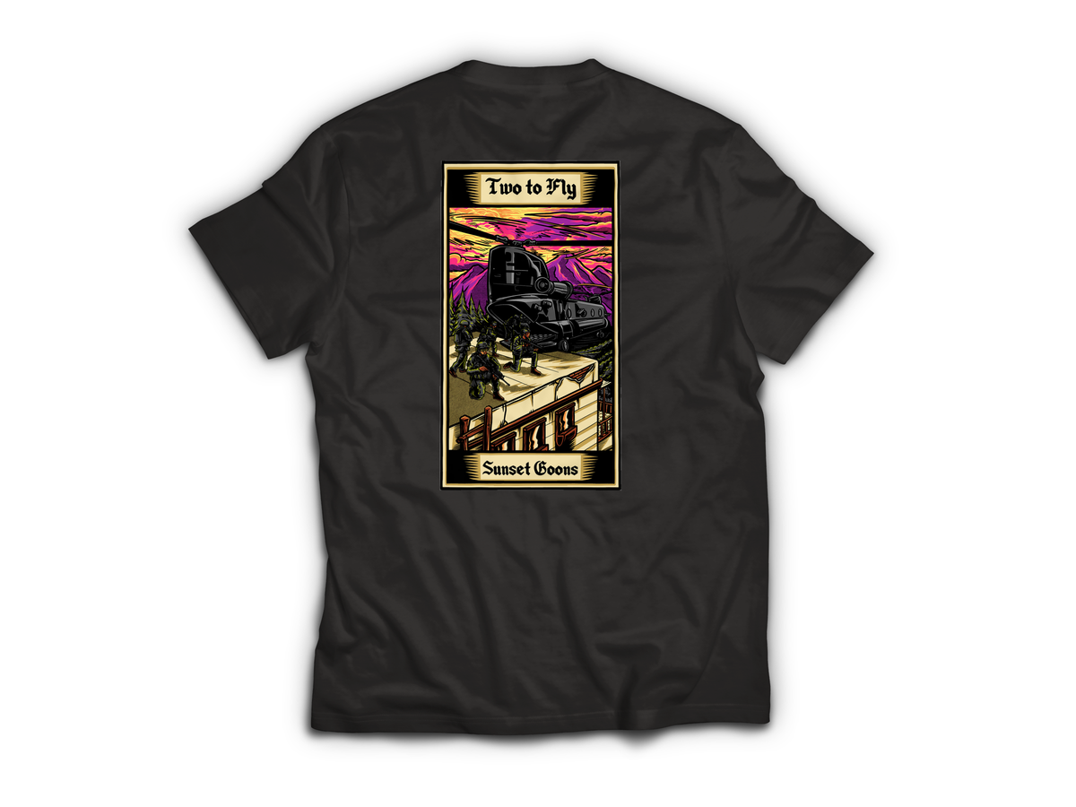 Two Goons Tarot Card T-Shirt — Black, back