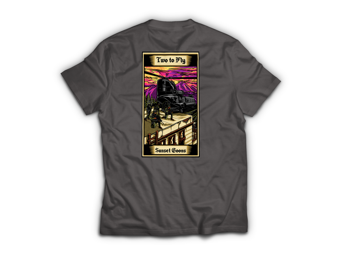 Two Goons Tarot Card T-Shirt — Charcoal, back