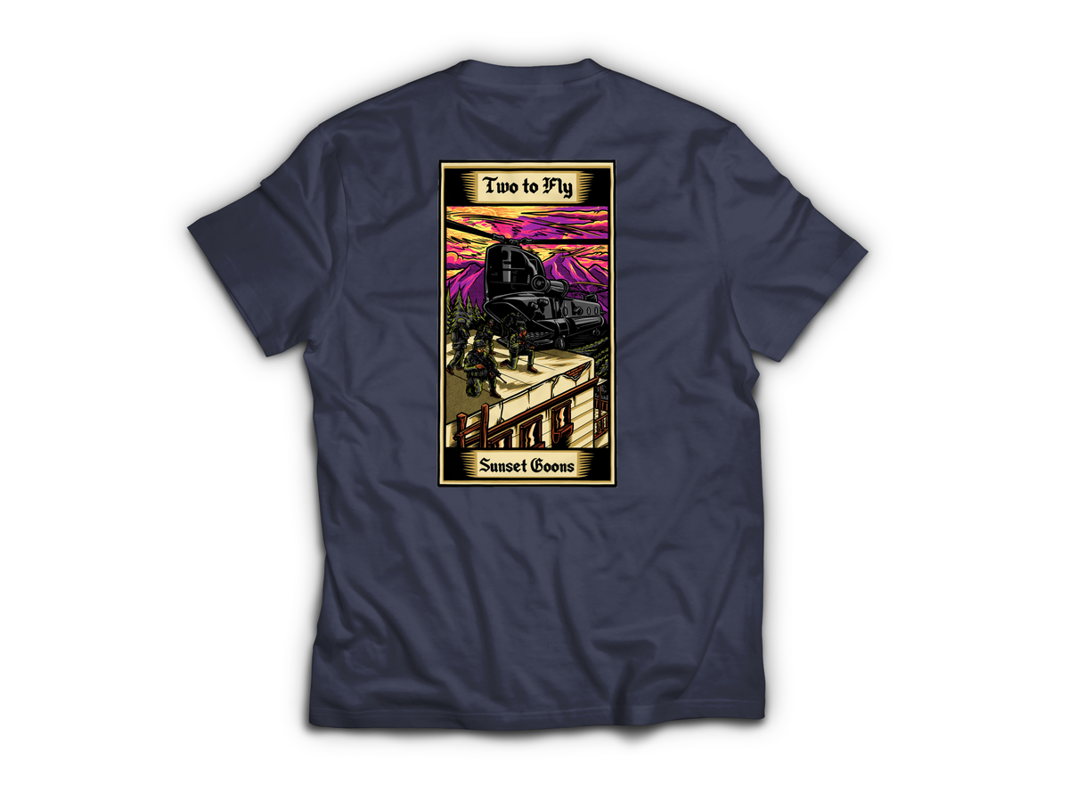 Two Goons Tarot Card T-Shirt — Navy, back