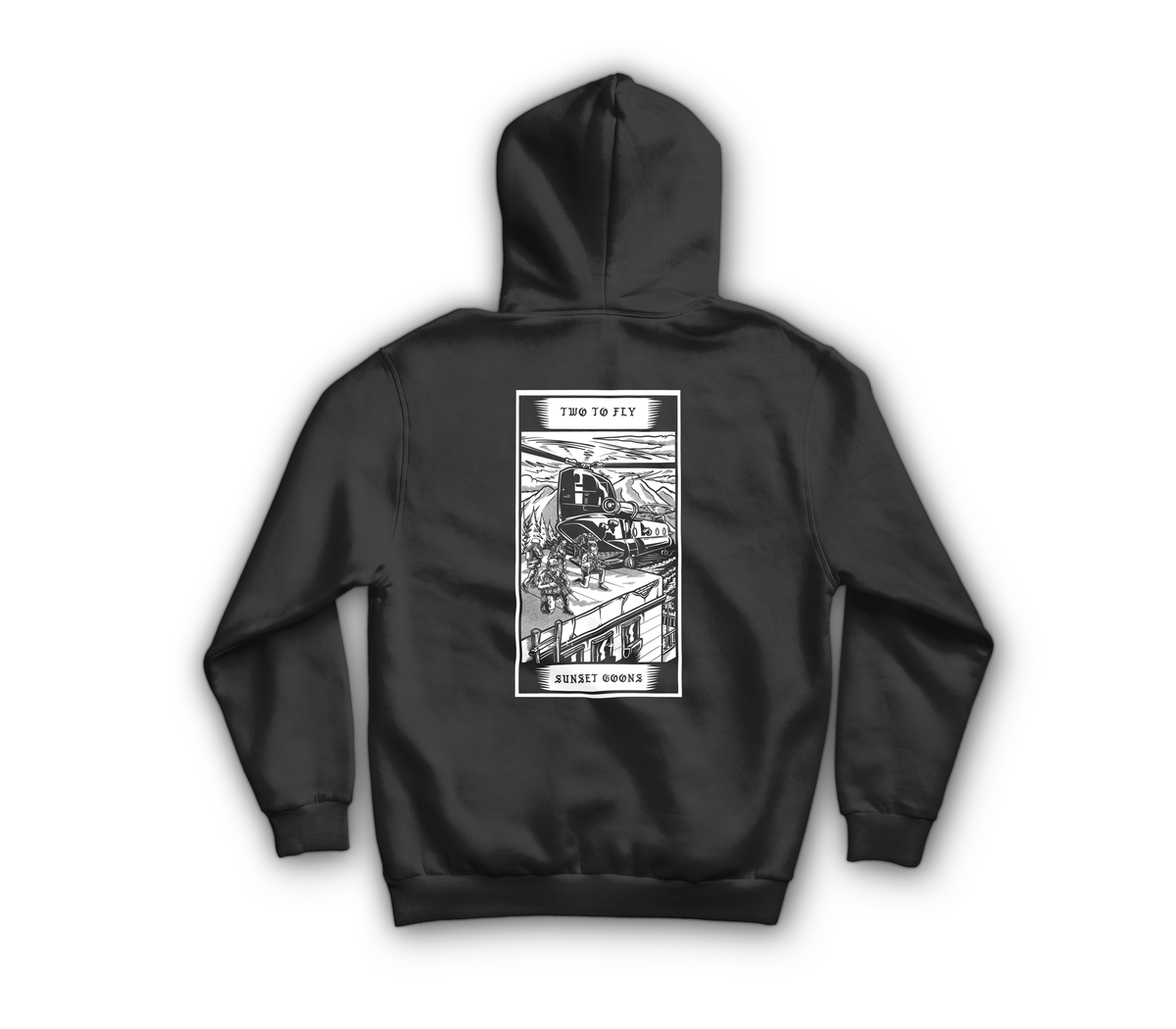 Two Goons Tarot Card Zip Hoodie — Black, back