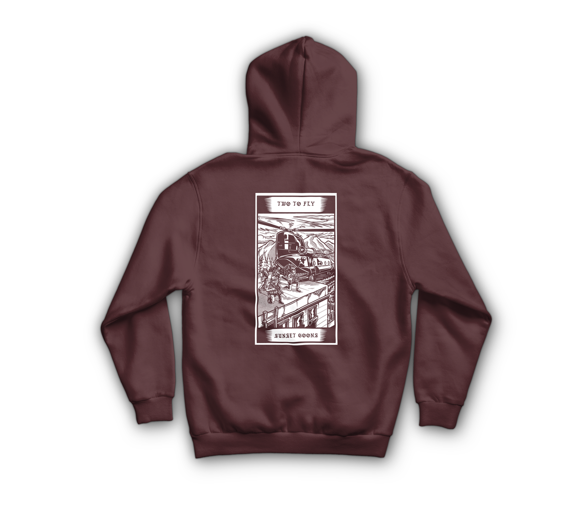 Two Goons Tarot Card Zip Hoodie — Maroon, back