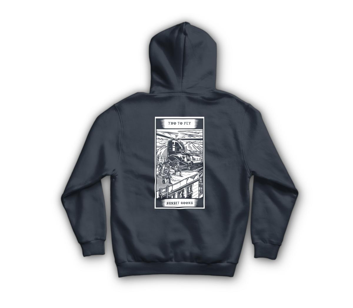 Two Goons Tarot Card Zip Hoodie — Navy, back