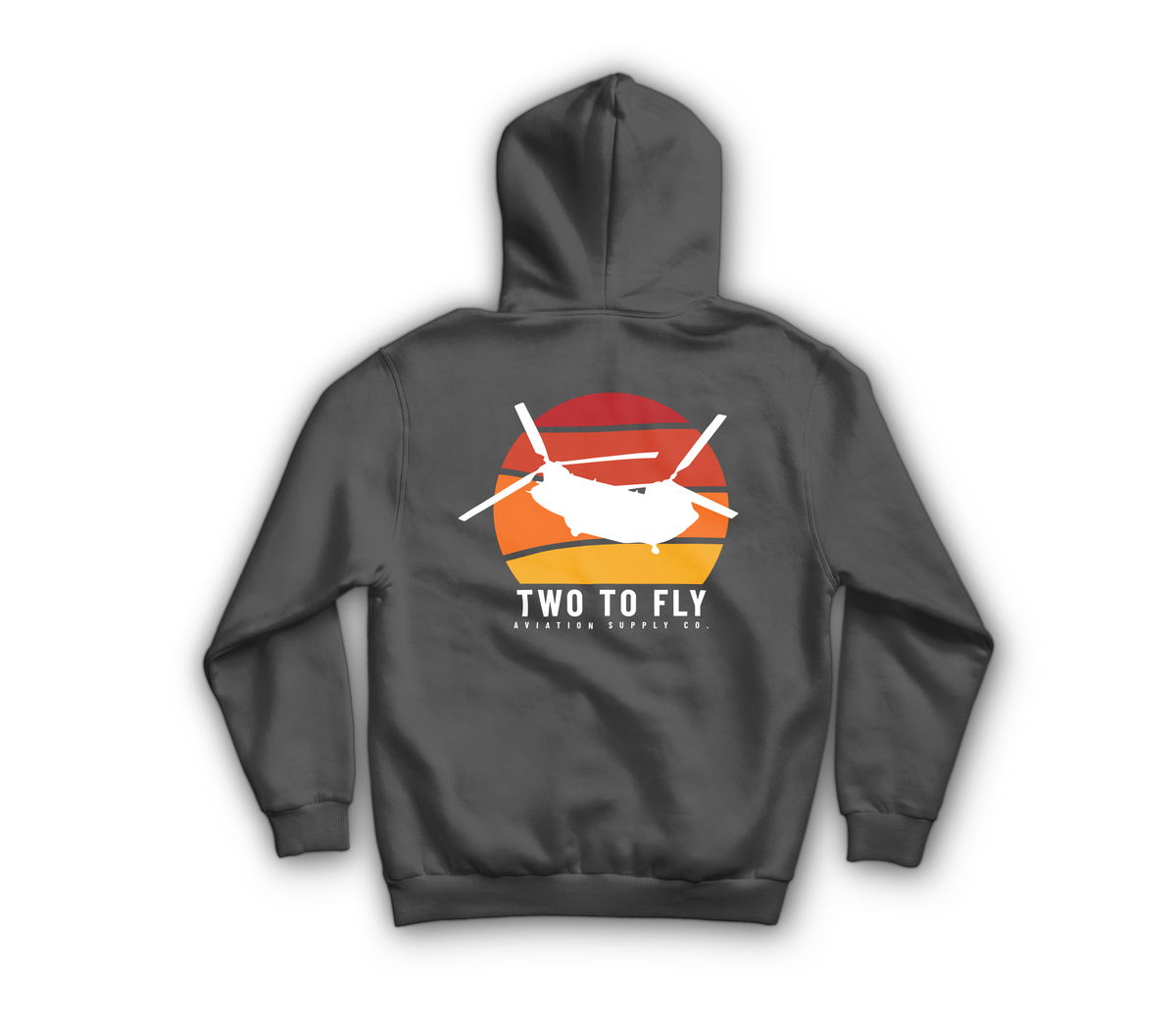 Hooker Sunset Hoodie — Charcoal, back