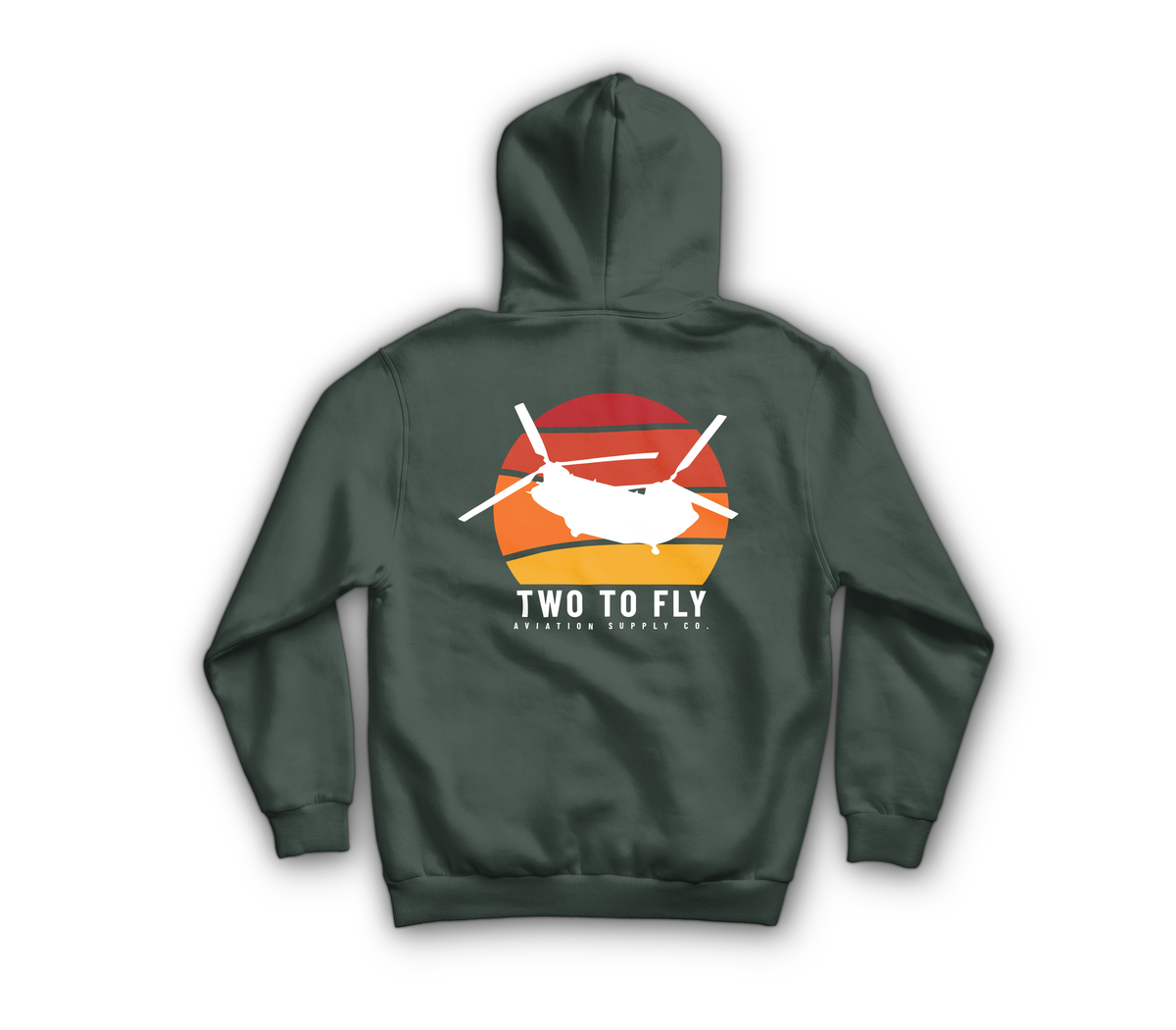 Hooker Sunset Hoodie — Forrest Green, back