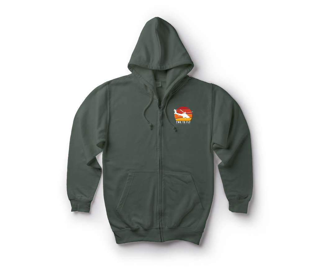 Death On Call Zip Hoodie — Forrest Green, front