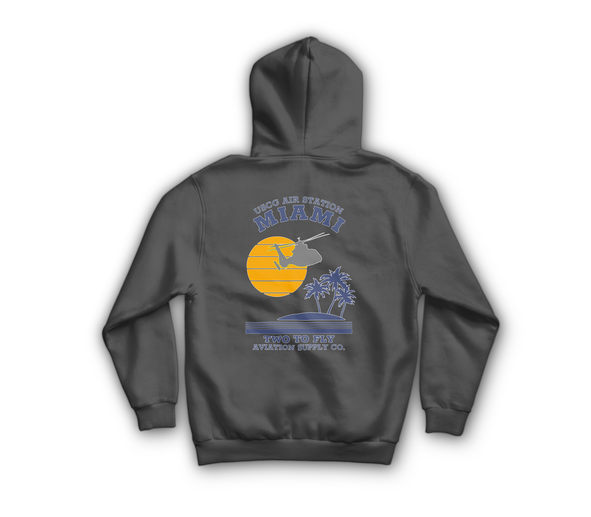 USCG Miami Hoodie — Charcoal, back