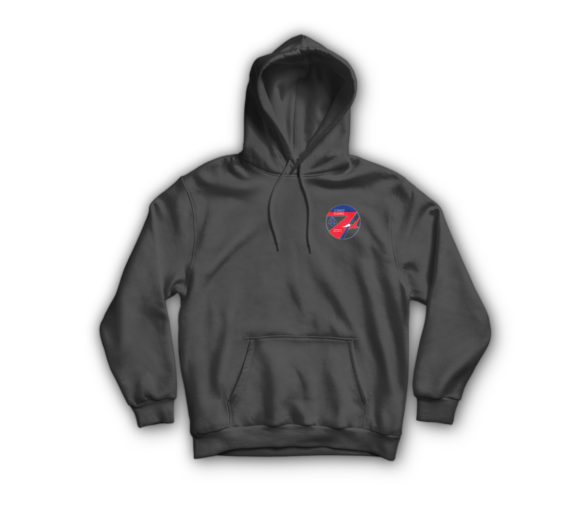 USCG Miami Hoodie — Charcoal, front