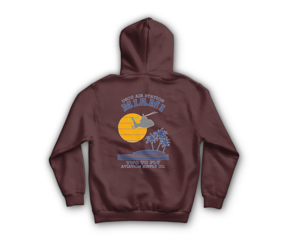 USCG Miami Hoodie — Maroon, back