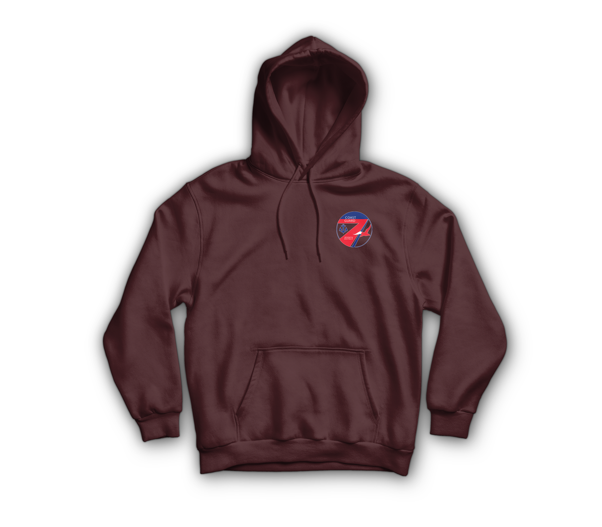 USCG Miami Hoodie — Maroon, front