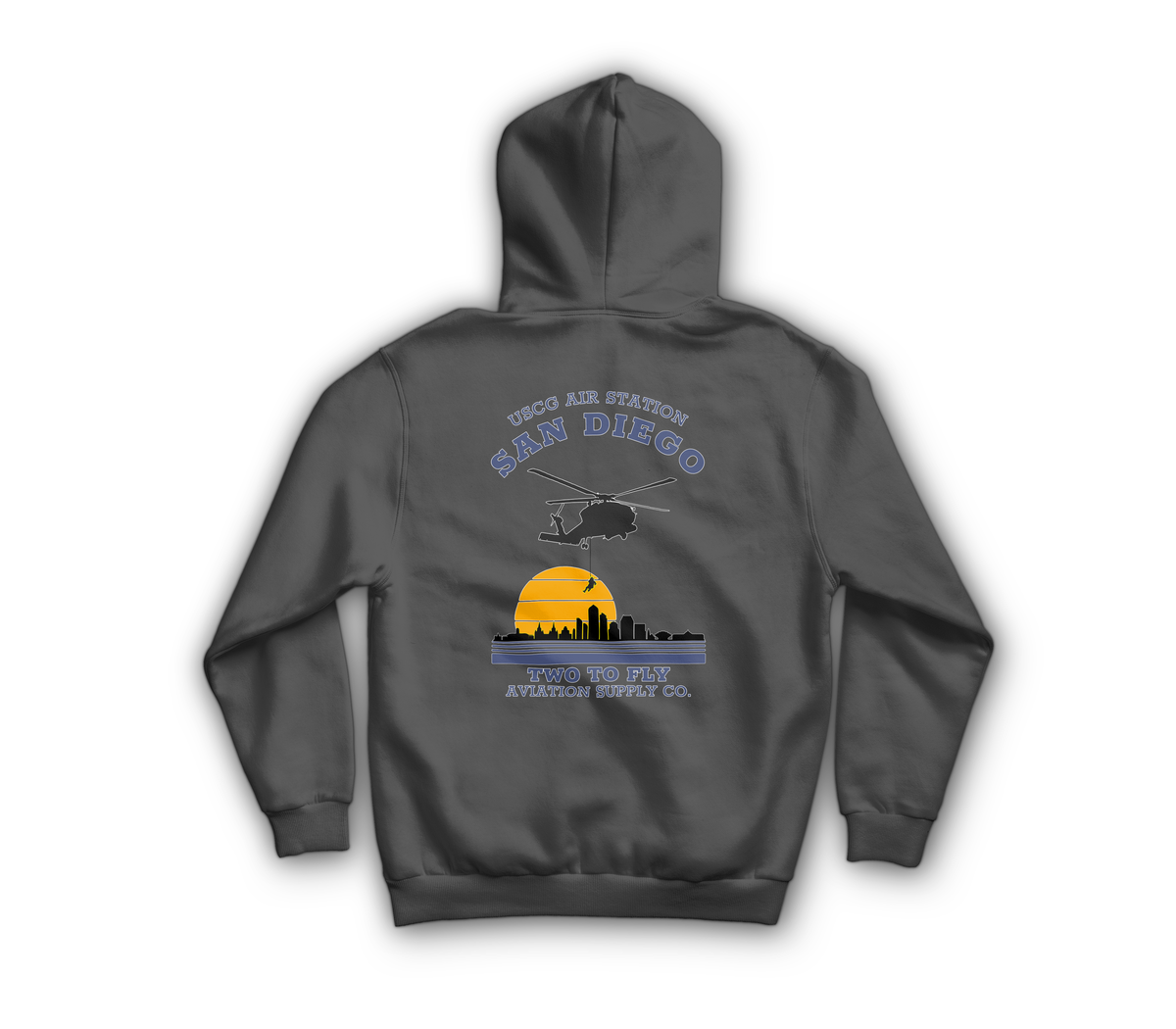 USCG San Diego Hoodie — Charcoal, back