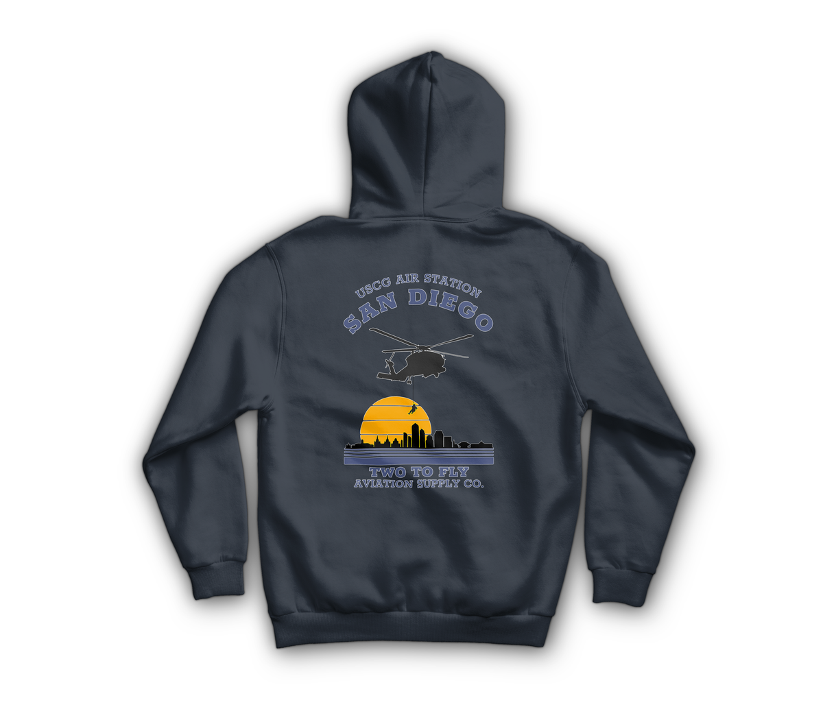 USCG San Diego Hoodie — Navy, back