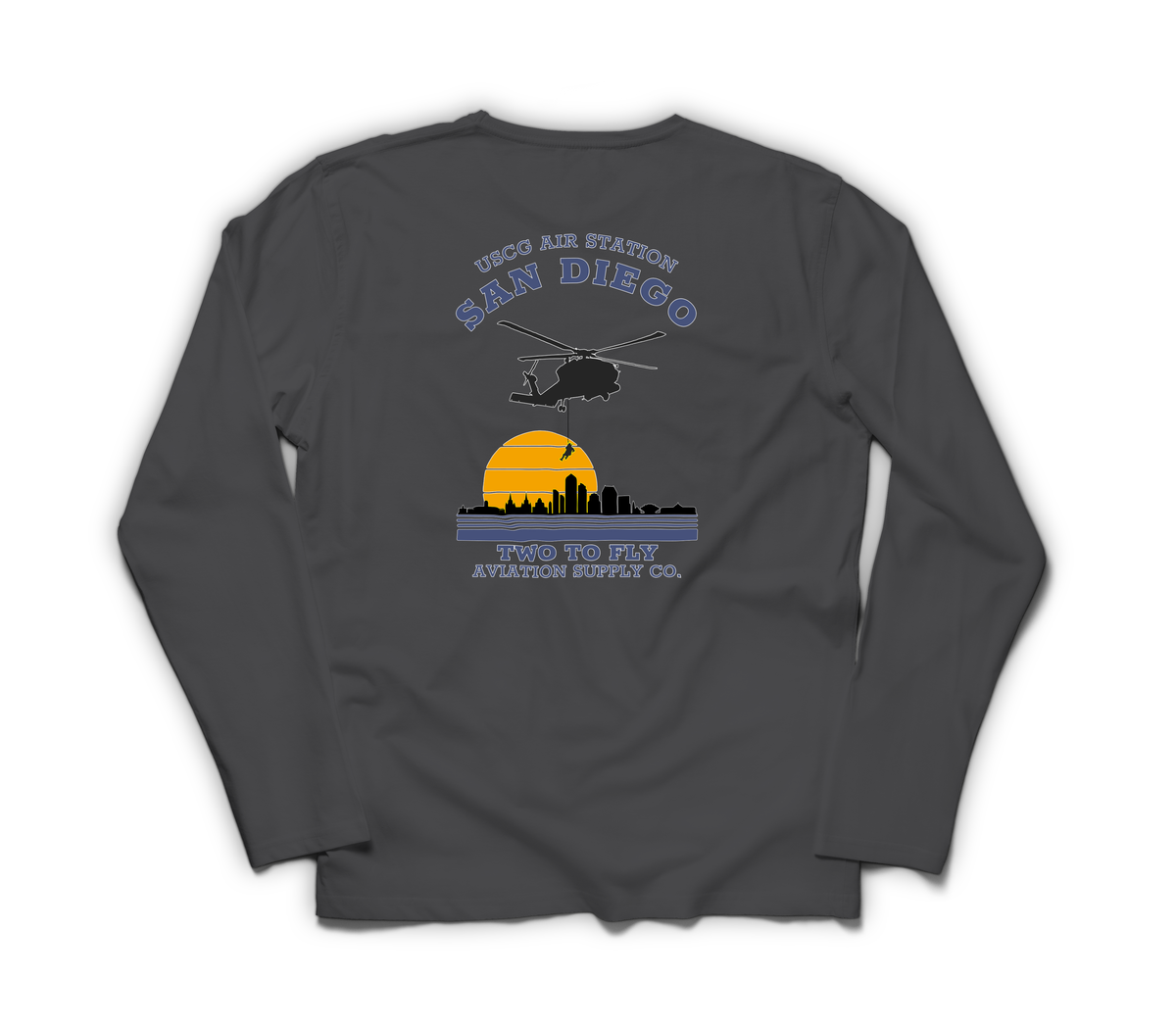 USCG San Diego Long Sleeve T-Shirt — Dark Heather, back