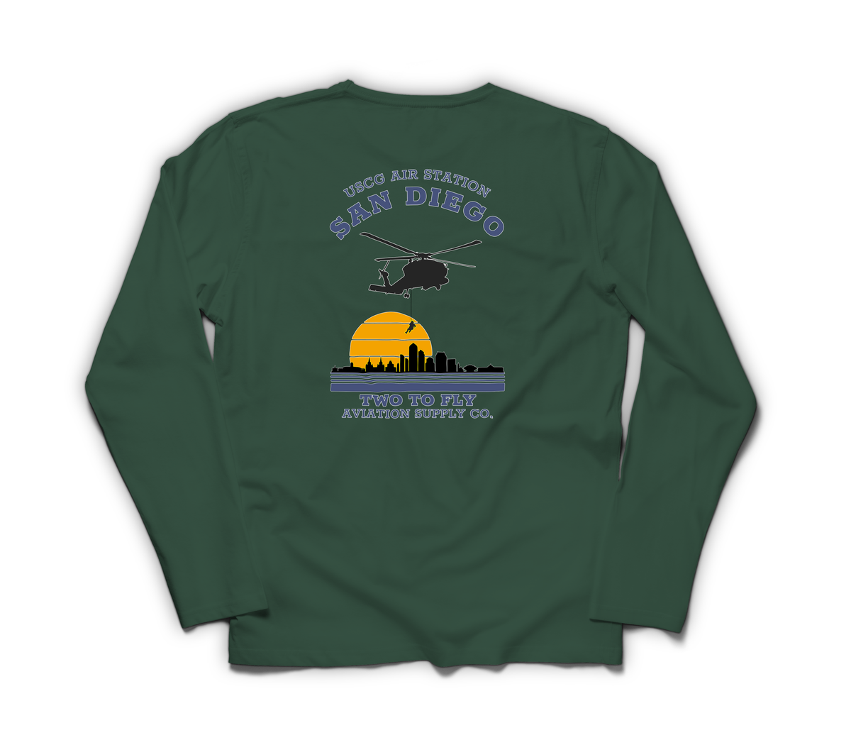 USCG San Diego Long Sleeve T-Shirt — Forrest Green, back