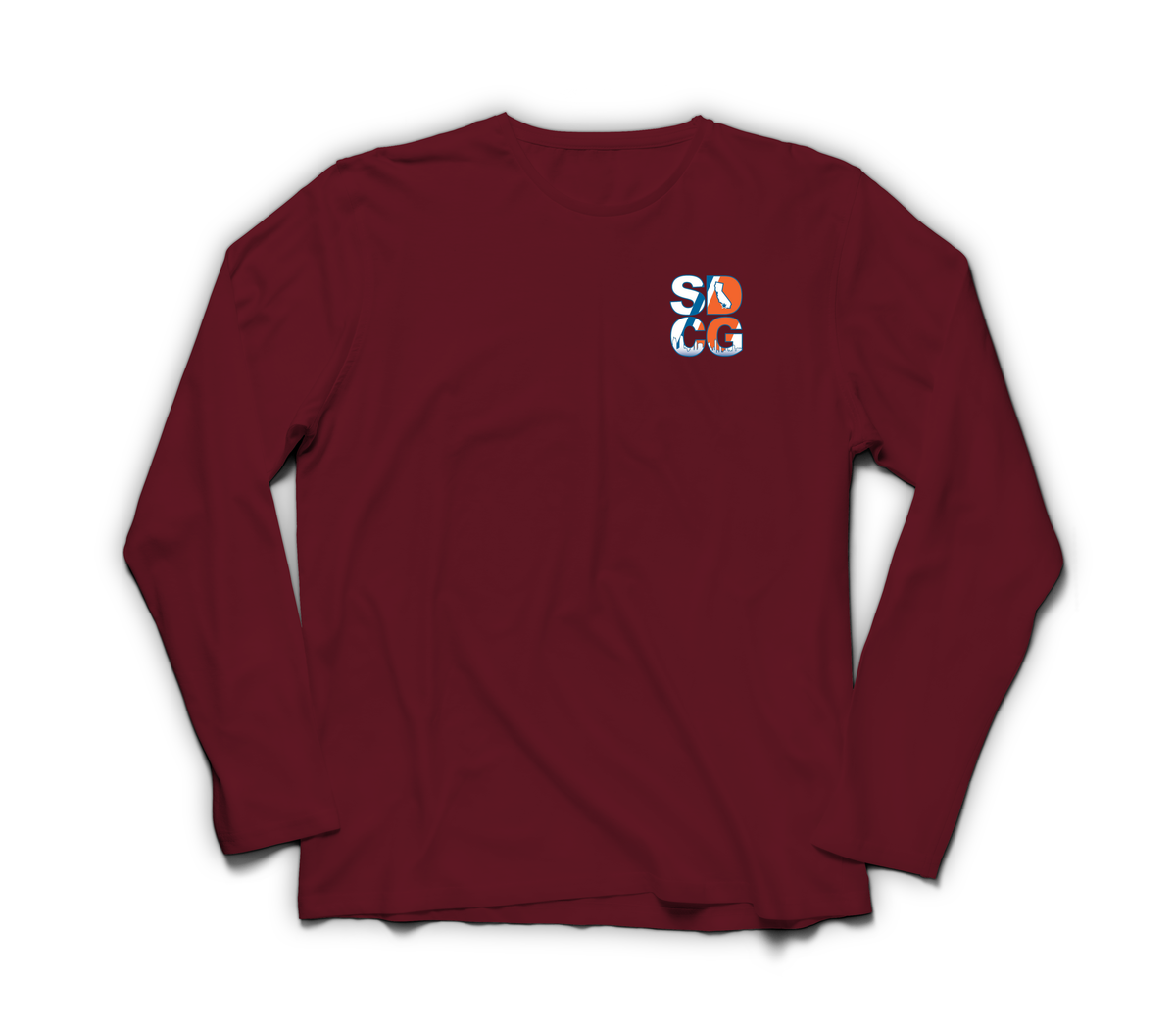 USCG San Diego Long Sleeve T-Shirt — Maroon, front