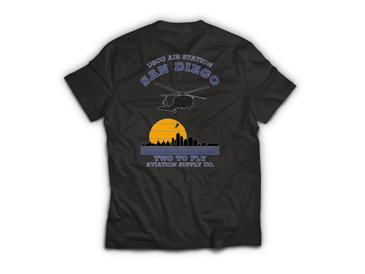 USCG San Diego T-Shirt — Black, back