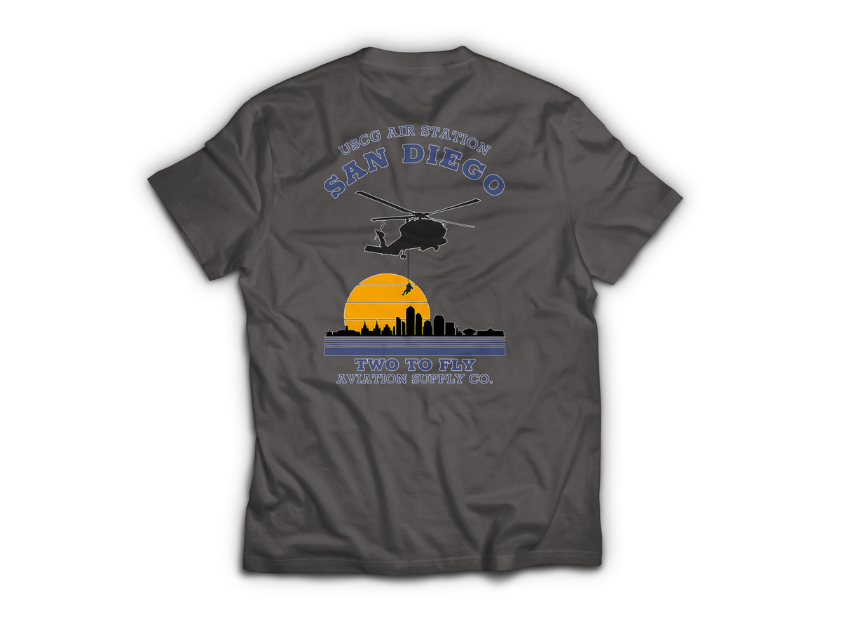 USCG San Diego T-Shirt — Charcoal, back