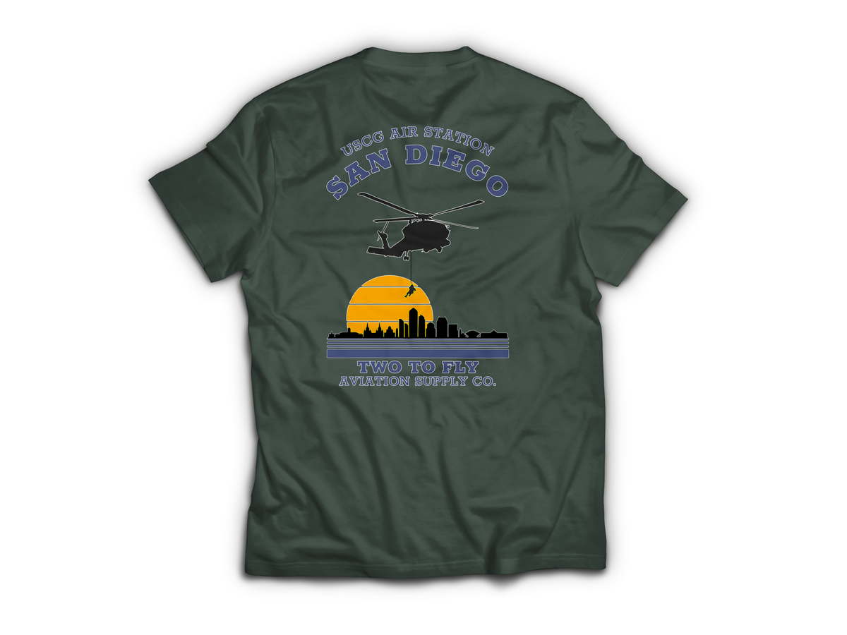 USCG San Diego T-Shirt — Forrest Green, back