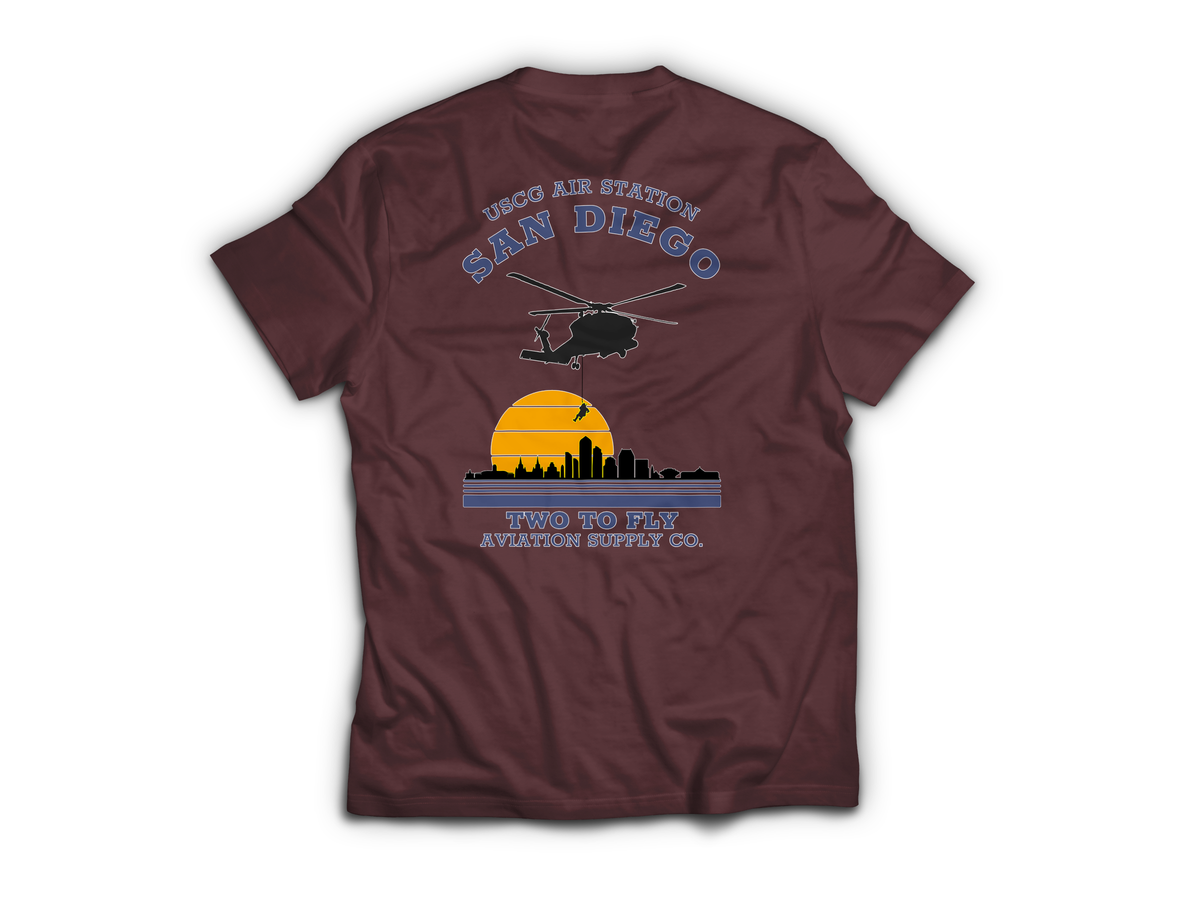 USCG San Diego T-Shirt — Maroon, back
