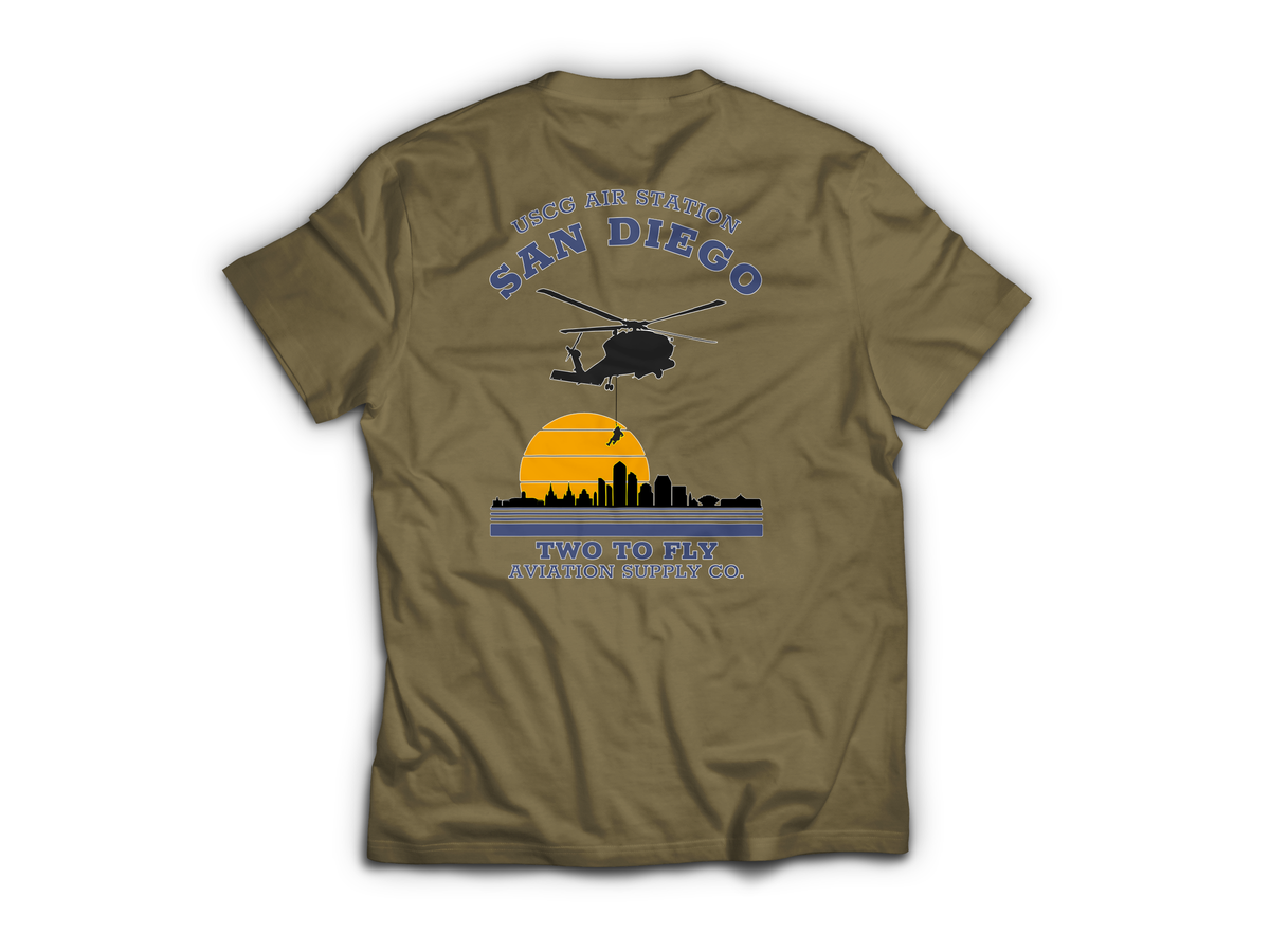 USCG San Diego T-Shirt — Tan499, back