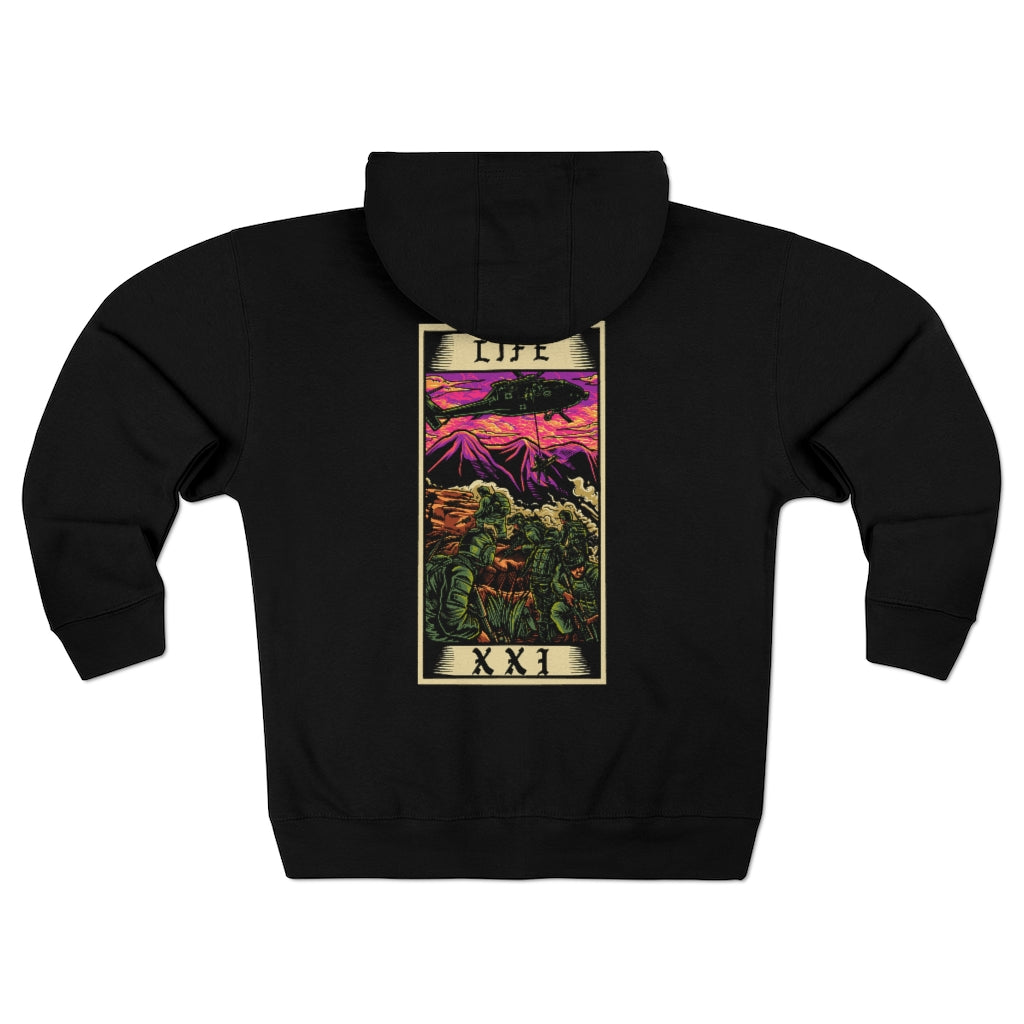 Life Tarot Card Zip Hoodie