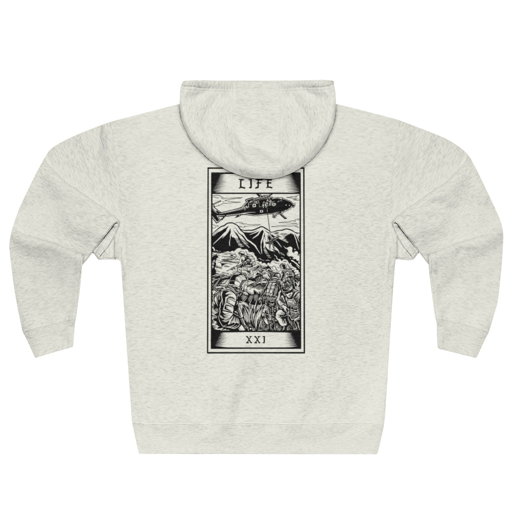 Life Tarot Card Zip Hoodie