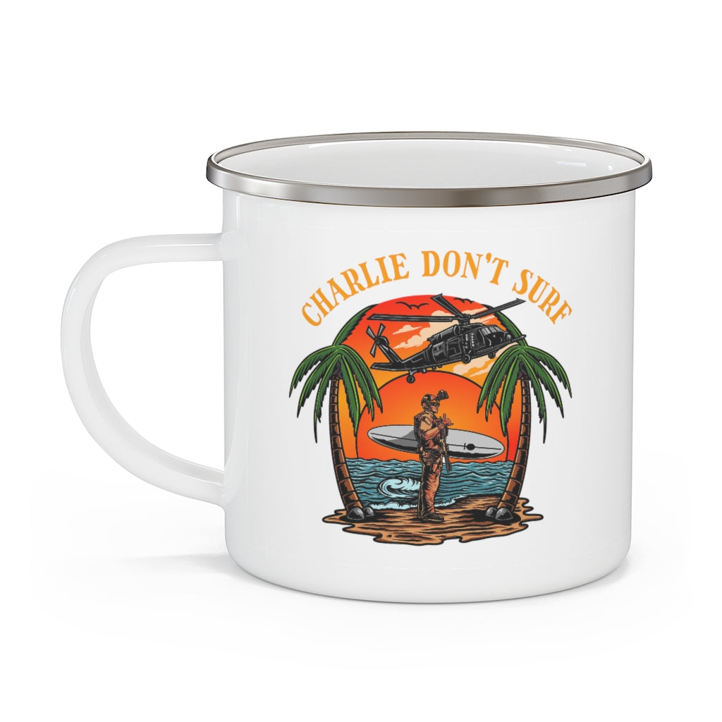 Charlie Don't Surf Camper Mug