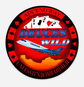 CRJ "Deuces Wild" Car Sticker 4"