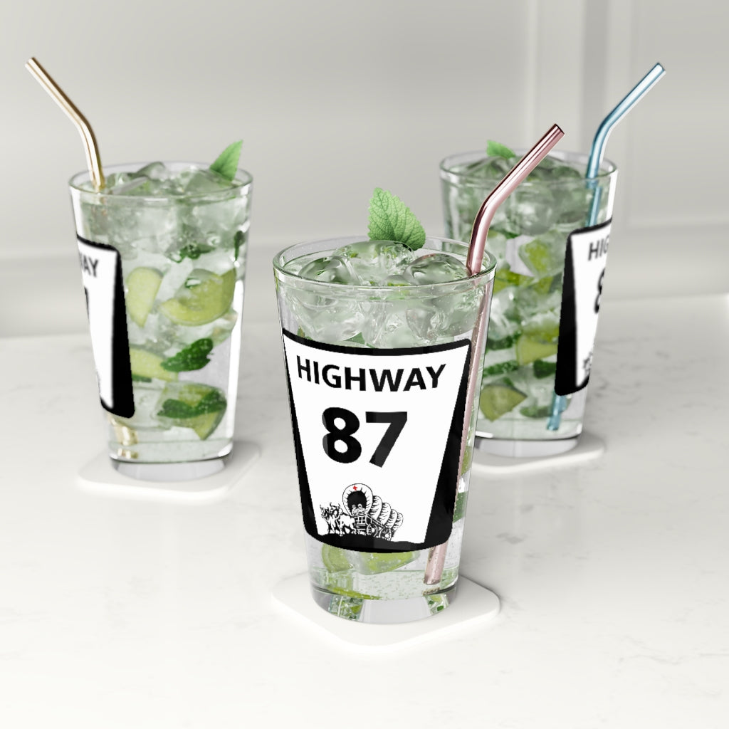 Highway 87 Pint Glass
