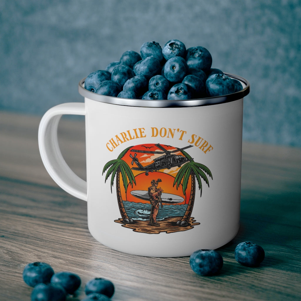 Charlie Don't Surf Camper Mug