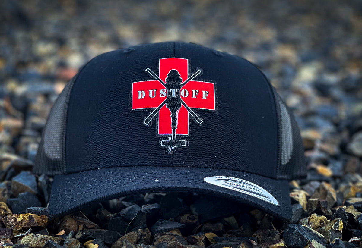 DUSTOFF medevac cap, side view showing embroidery