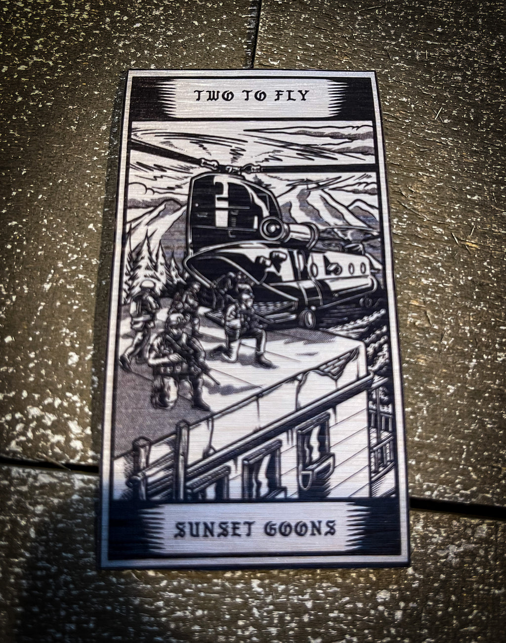 Two Goons Tarot Card Brushed Metal