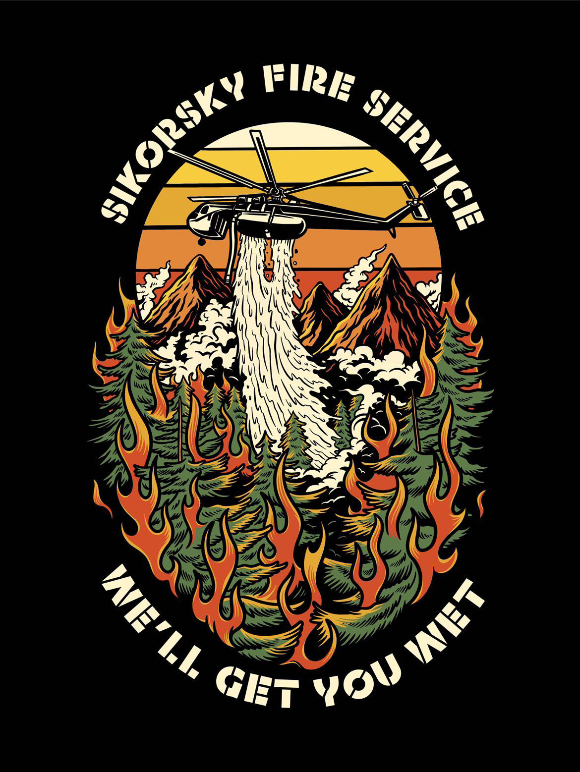 Sky Crane Fire Service Flag