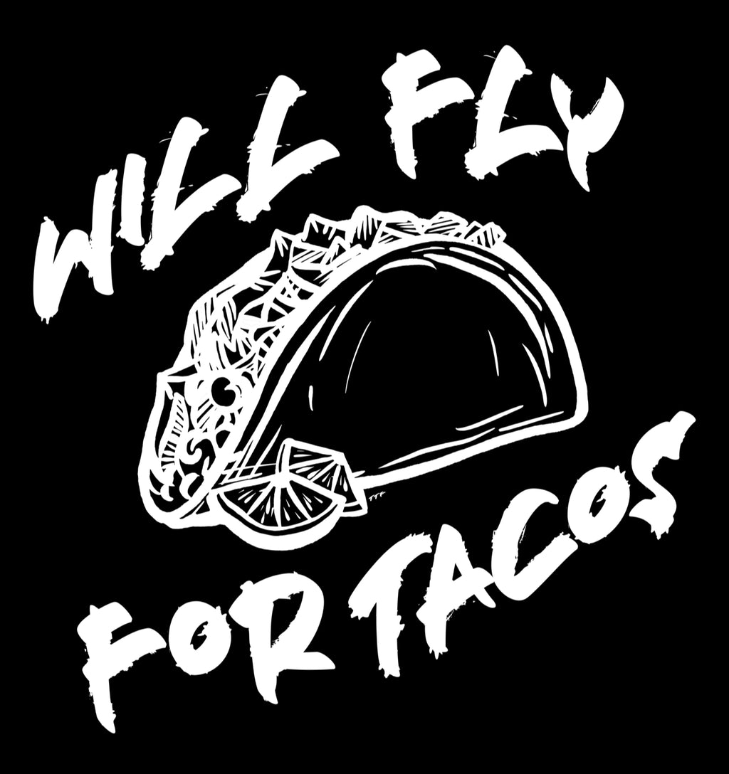Will Fly For Tacos Sticker