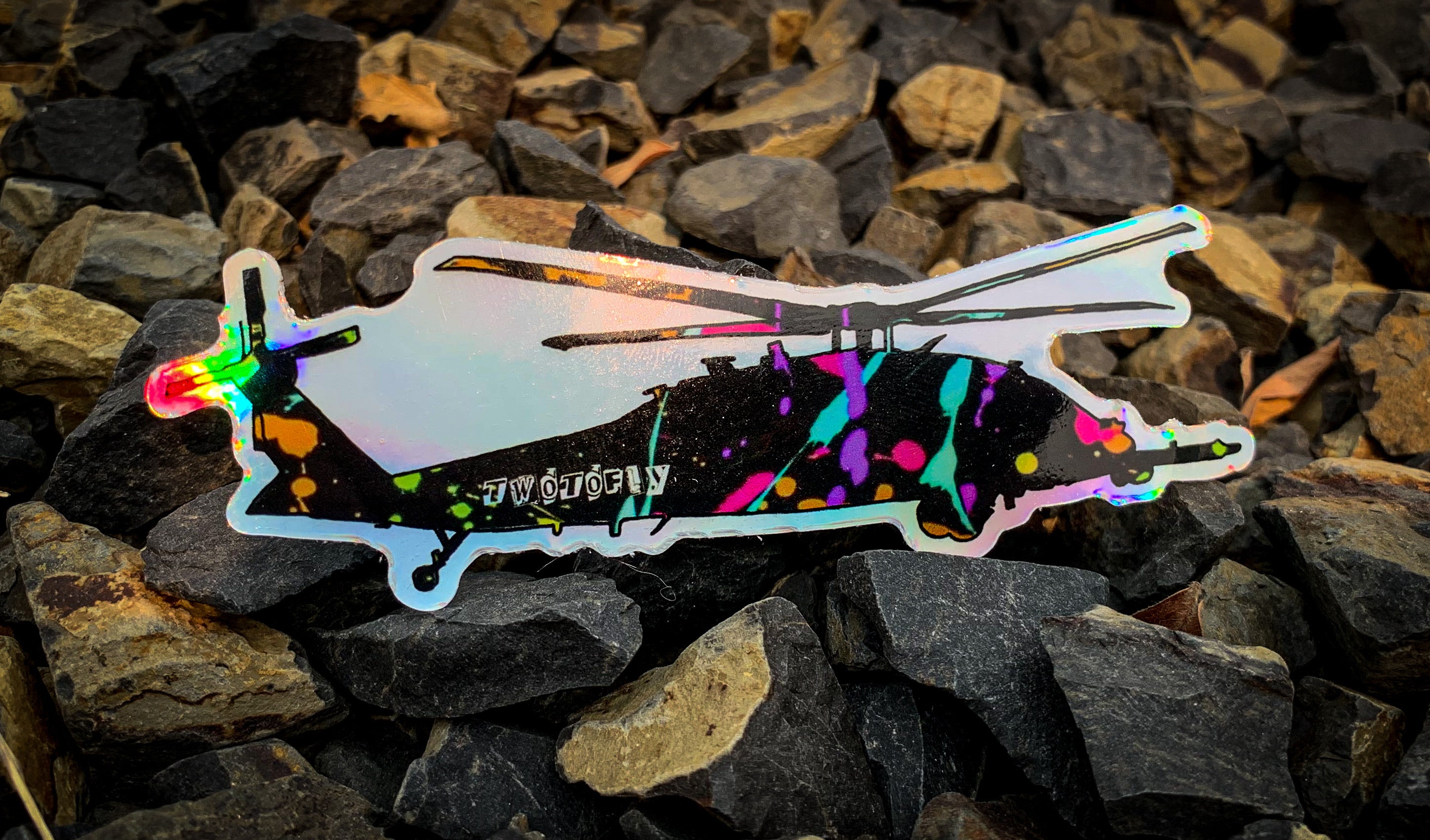 80’s Splatter Paint Hawk Holographic
